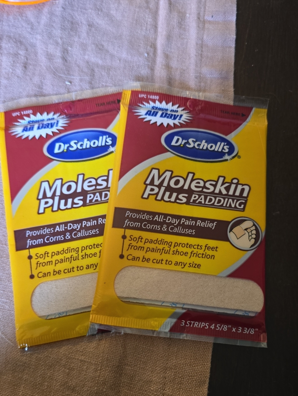 Dr. Scholl's Moleskin Plus Padding Strips, Pack Of 2 (Each W 3 Strips)